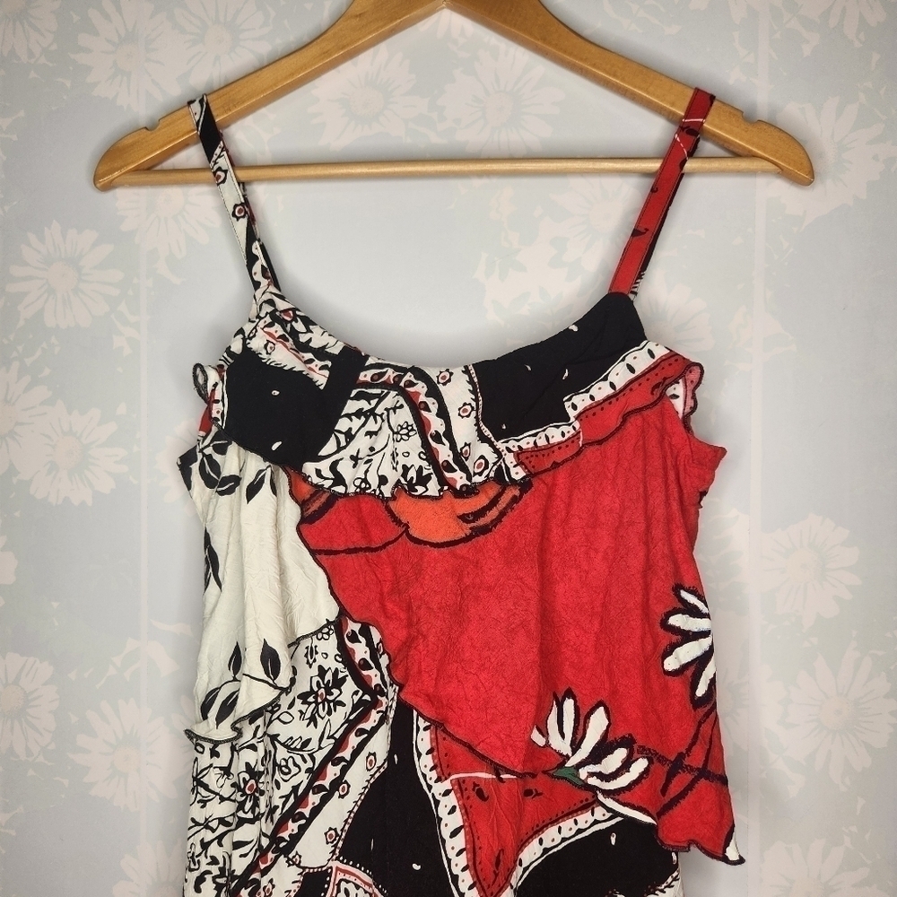 Vintage 80s Jams World Red Bandana Speghetti Strap Mini Sun Dress Size Small - Picture 3 of 10